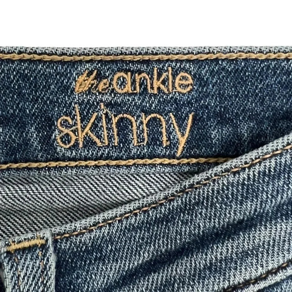 7 For All Mankind Luxe Vintage Skinny Jeans With Metallic Chevron Stripe Size 26 - Picture 10 of 12